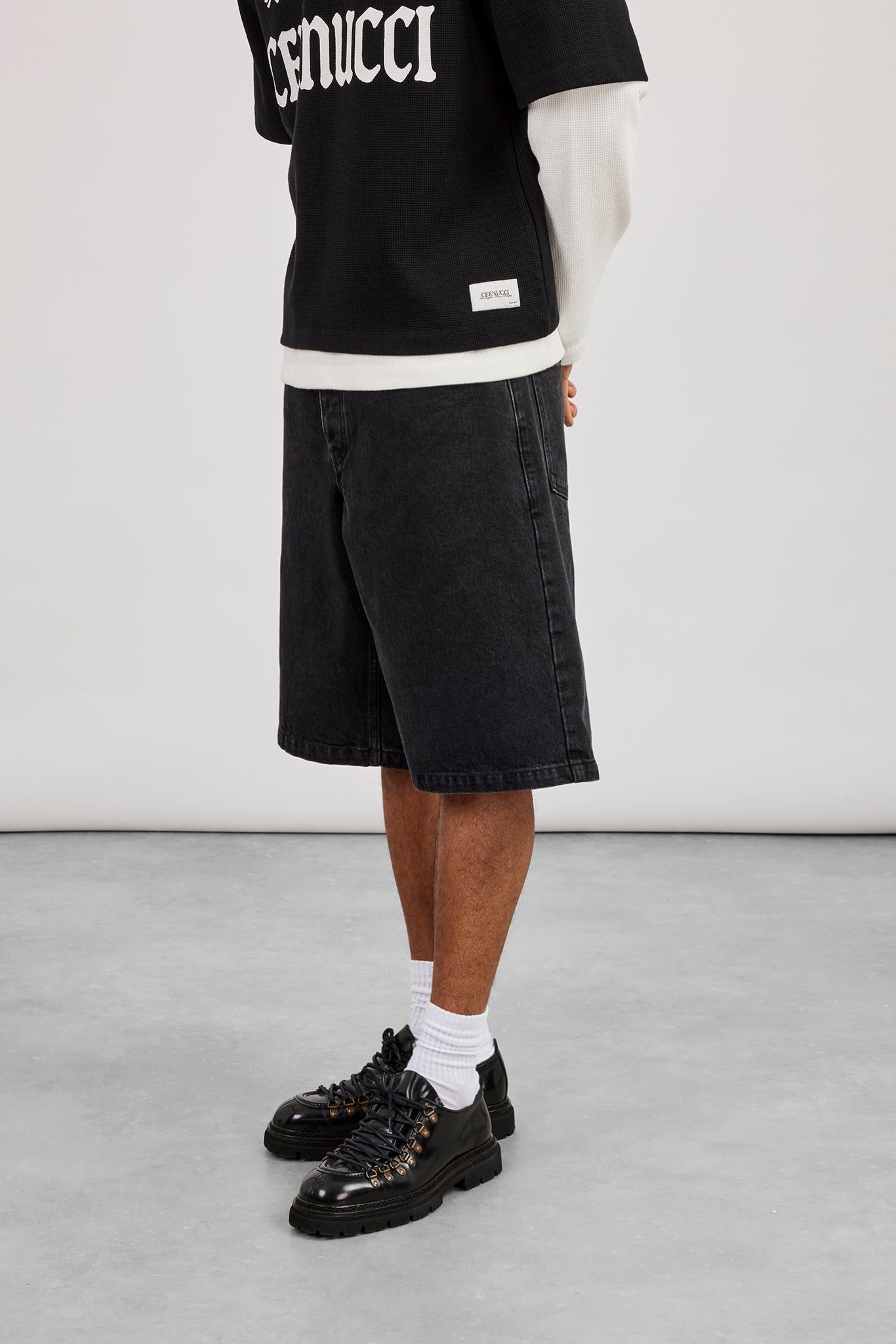 Denim Bermuda Jorts - Washed Black